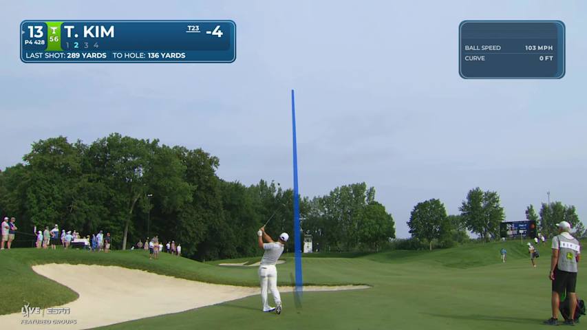 Tom Kim's 130-yard approach sets up birdie on No. 13 at John Deere