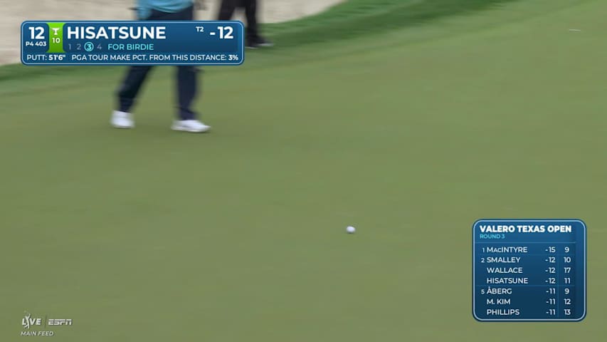 Ryo Hisatsune drains 52-foot birdie putt on No. 12 at Valero