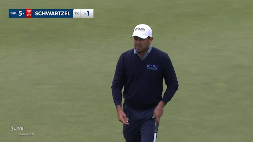 Charl Schwartzel's pitch from awkward lie and birdie at Wells Fargo