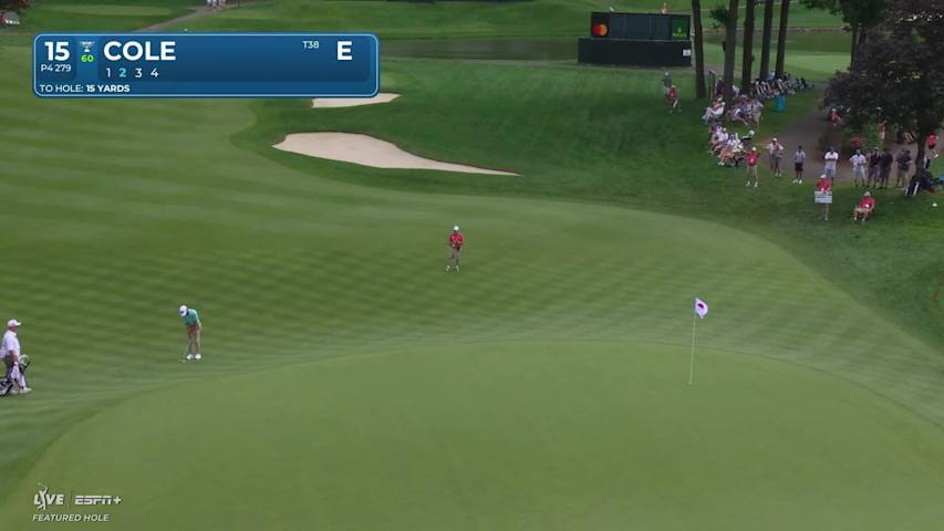 Eric Cole makes birdie on No. 15 at Travelers
