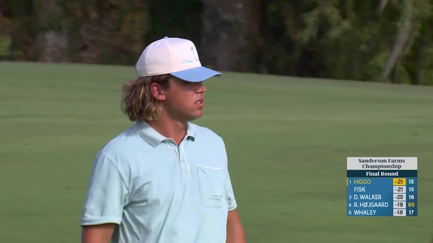 Garrick Higgo hits 109-yard approach to 11 feet, sets up birdie on No. 16 at Sanderson Farms