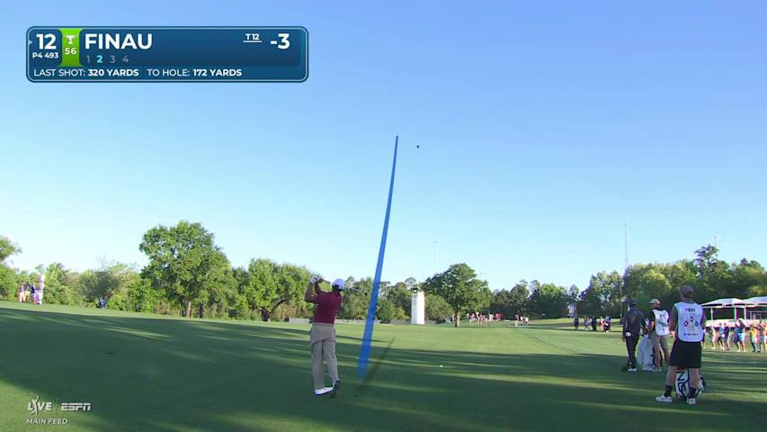 Tony Finau hits 171-yard approach to 16 feet, sets up birdie on No. 12 at Texas Children's