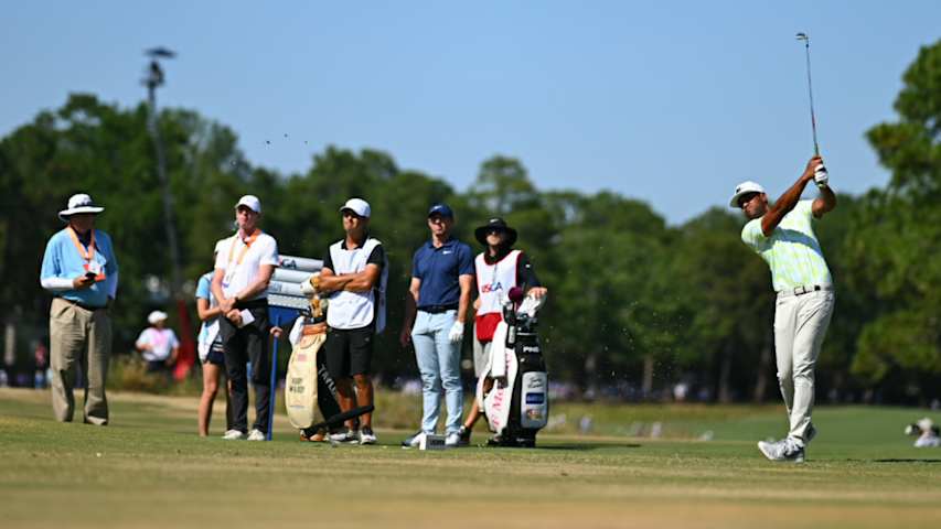 Bryson DeChambeau shoots a 3-under 67 to lead at the U.S. Open