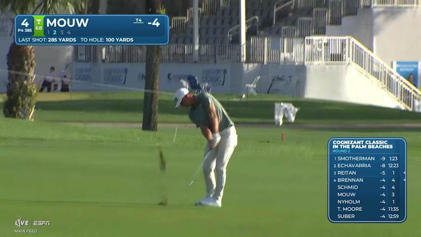 William Mouw hits 99-yard approach to 8 feet, sets up birdie on No. 4 at Cognizant Classic