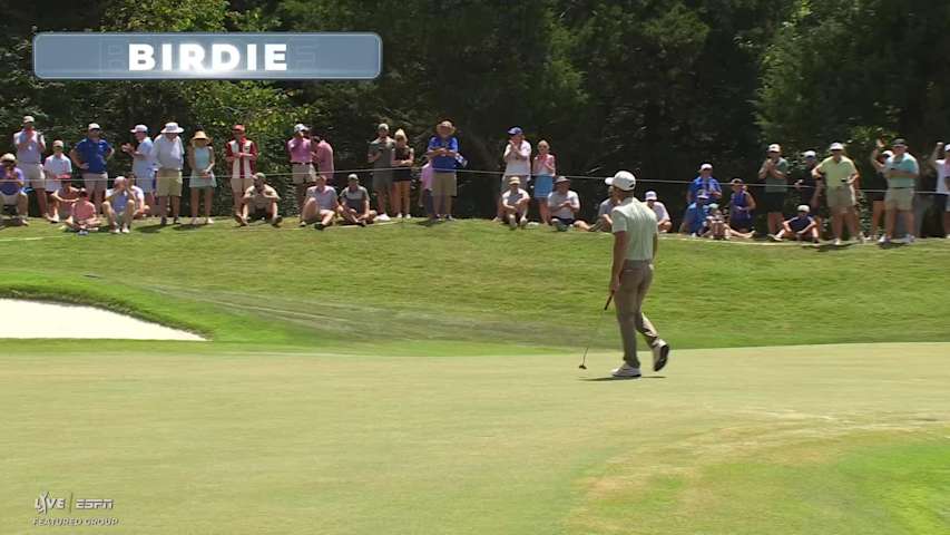 Viktor Hovland sinks 23-foot birdie putt on No. 4 at FedEx St. Jude