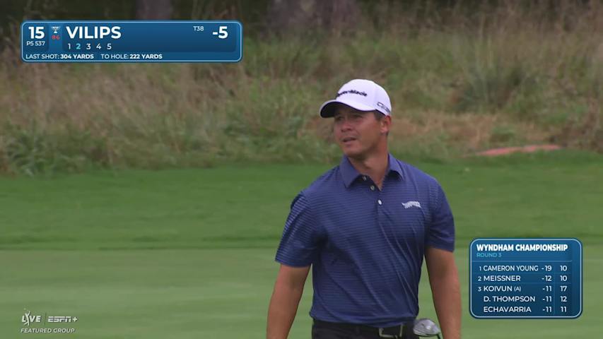 Karl Vilips makes birdie on No. 15 at Wyndham