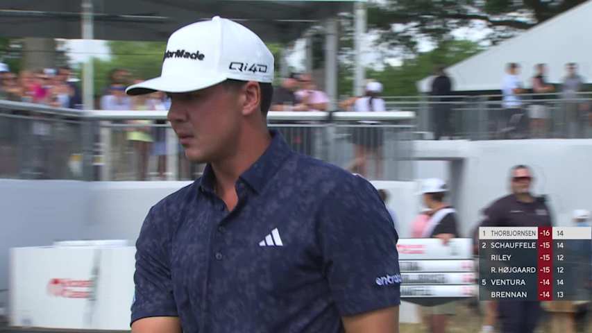 Michael Thorbjornsen hits tee shot to 7 feet, sets up birdie on No. 15 at Rocket Classic