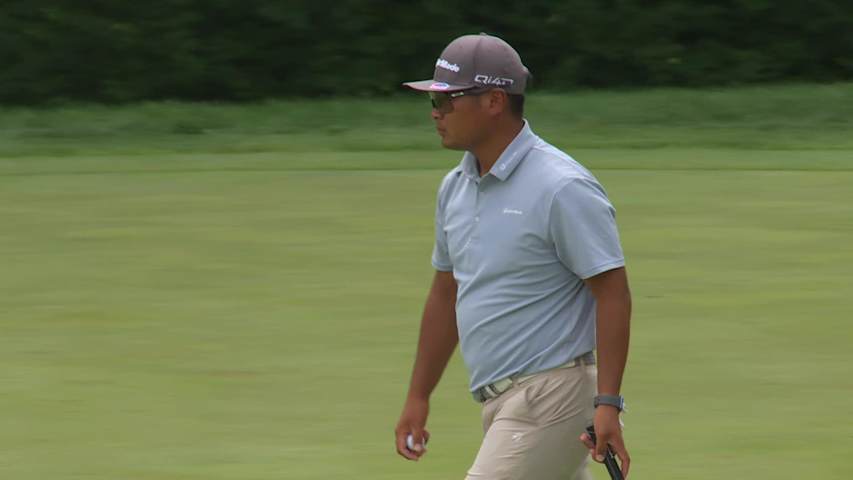 Ryo Hisatsune sinks 15-foot birdie putt on No. 13 at John Deere