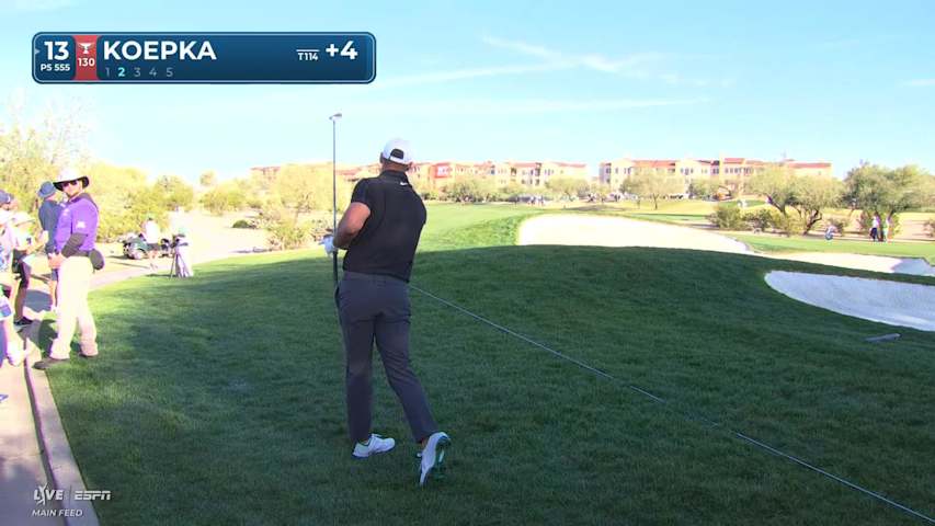 Brooks Koepka sinks 5-foot birdie putt on No. 13 at WM Phoenix Open