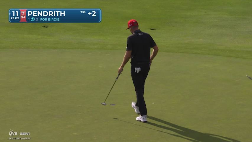 Taylor Pendrith drains 11-foot putt for birdie on No. 11 at RBC Canadian
