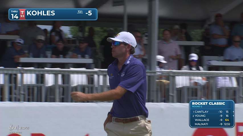 Ben Kohles makes 8-foot eagle putt on No. 14 at Rocket Classic