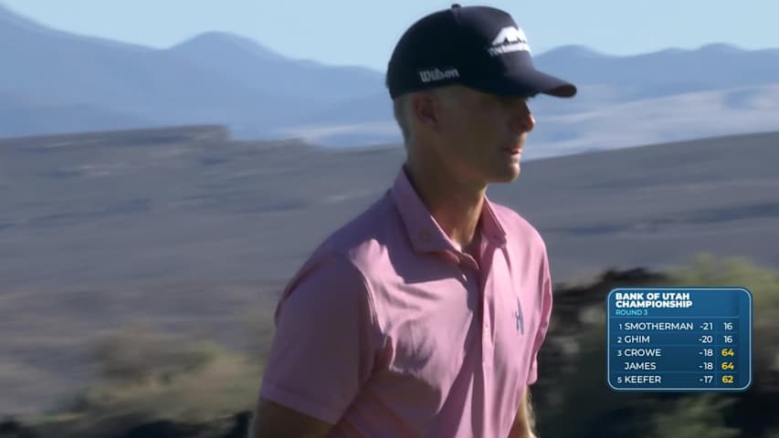 Kevin Streelman drains 14-foot birdie putt on No. 16 at Bank of Utah