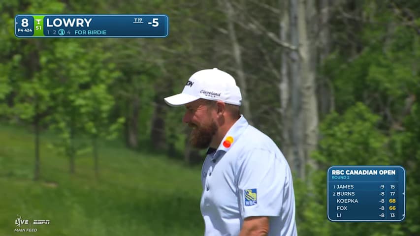 Shane Lowry's 109-yard approach sets up birdie on No. 8 at RBC Canadian