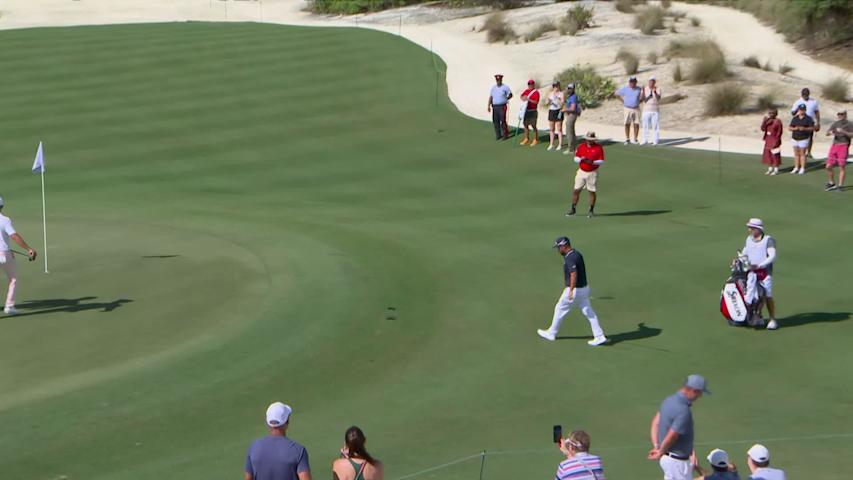 J.J. Spaun holes out 36-foot shot from fairway for birdie at Hero World Challenge
