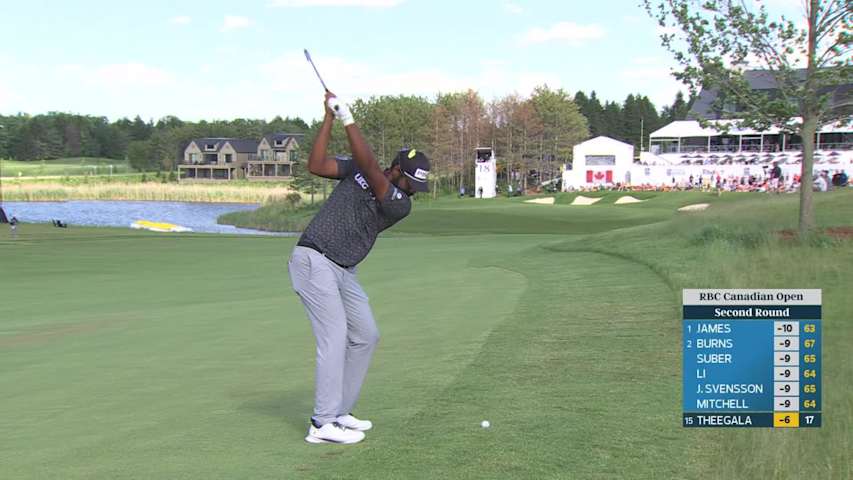 Sahith Theegala reaches par-5 No. 18 in two, makes birdie at RBC Canadian