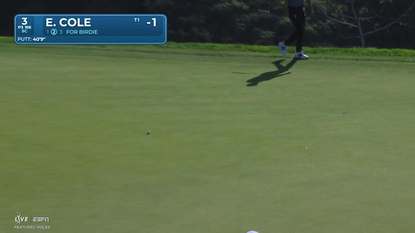 Eric Cole sinks 41-foot birdie putt on No. 3 at Farmers
