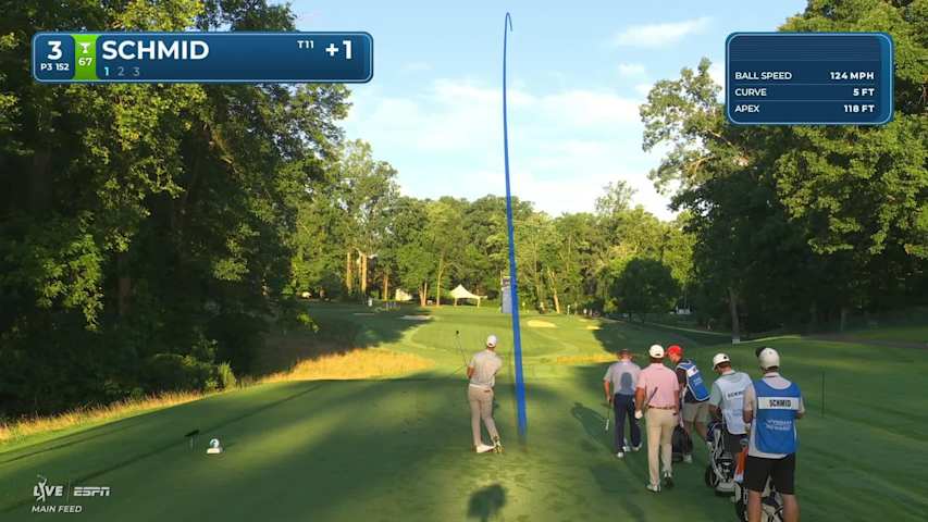 Matti Schmid hits tee shot to 4 feet, sets up birdie on No. 3 at Wyndham