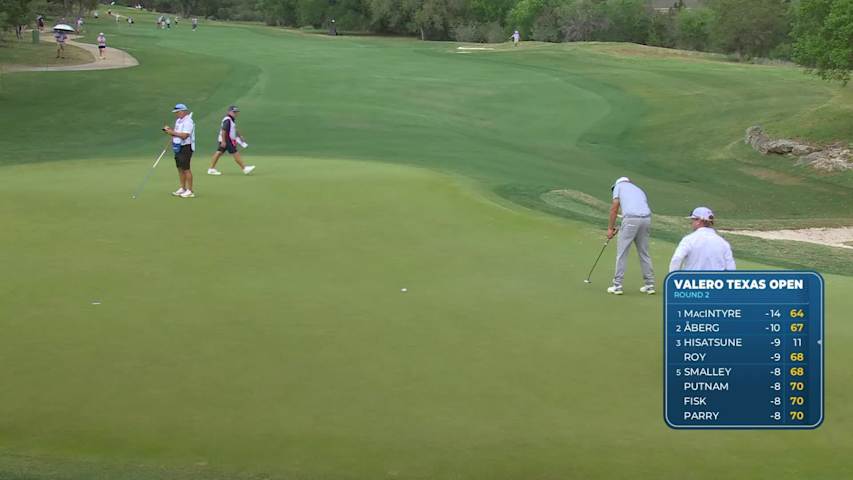 Sami Valimaki drains 23-foot birdie putt on No. 4 at Valero