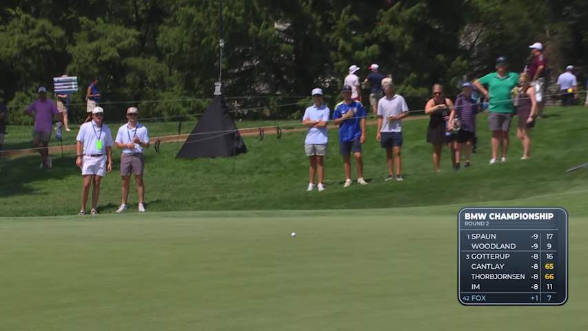 Ryan Fox sinks 17-inch putt for birdie on No. 8 at BMW Championship