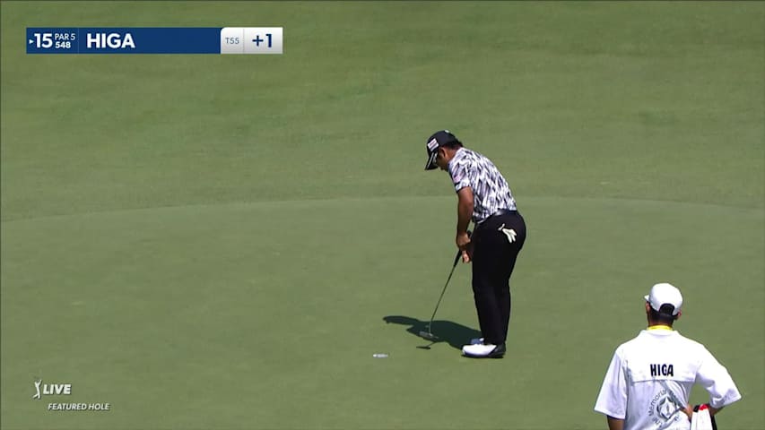 Kazuki Higa makes birdie at the Memorial