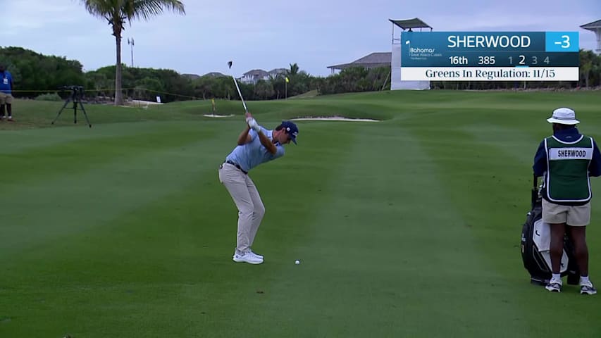 Cole Sherwood makes birdie on No. 16 at Great Abaco Classic