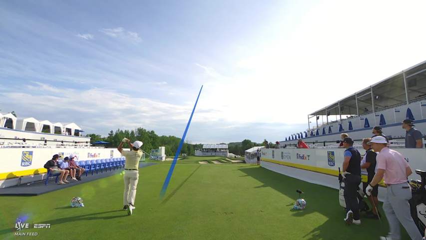 Takumi Kanaya hits tee shot to 8 feet, sets up birdie on No. 14 at RBC Canadian