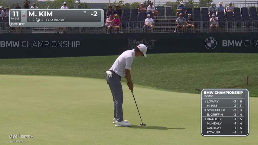 Michael Kim rolls in birdie putt at BMW Championship