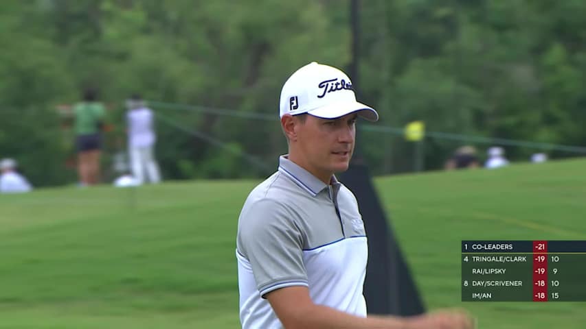 Jason Scrivener's 25-foot birdie putt at Zurich Classic