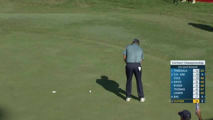 Jason Dufner sinks birdie putt at Fortinet Championship