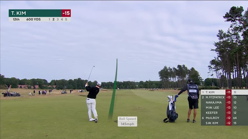 Tom Kim's 103-yard approach sets up birdie on No. 12 at Genesis Scottish Open