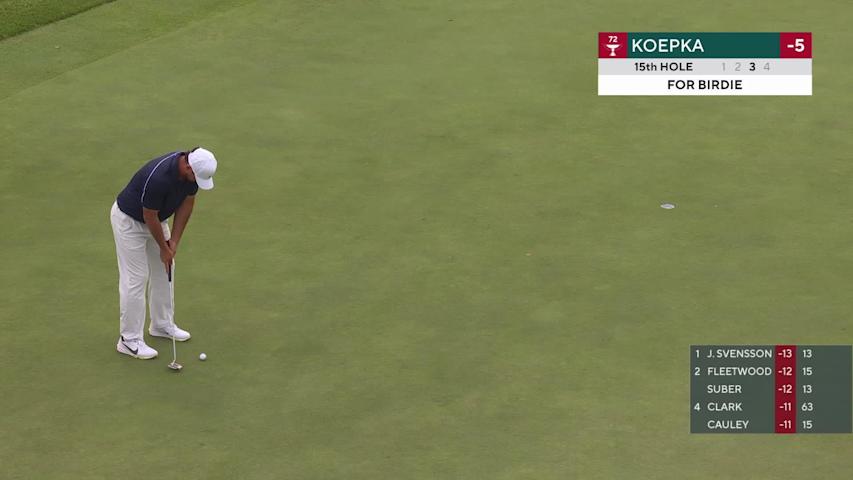 Brooks Koepka drains 16-foot putt for birdie on No. 15 at RBC Canadian