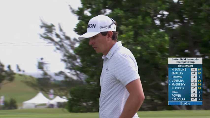 Nico Echavarria makes birdie on No. 7 at Butterfield Bermuda