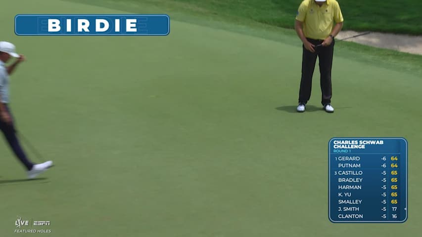 Paul Peterson drains 25-foot birdie putt on No. 8 at Charles Schwab