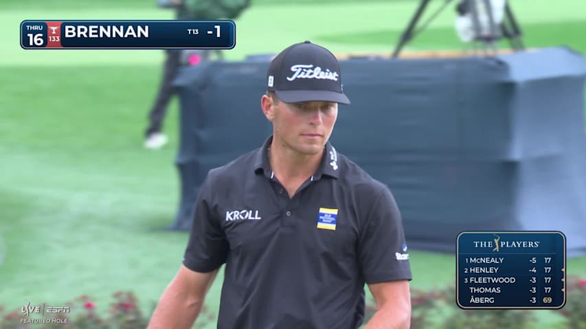 Michael Brennan makes eagle putt on No. 16 at THE PLAYERS