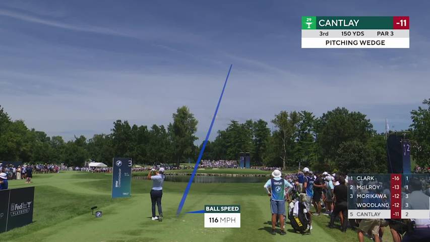 Patrick Cantlay nearly aces No. 3 at BMW Championship