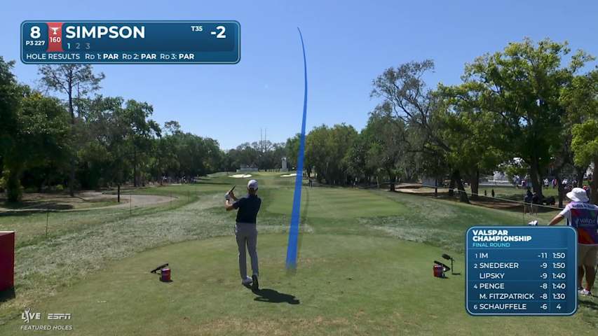 Webb Simpson hits 228-yard drive to 4 feet, sets up birdie on No. 8 at Valspar