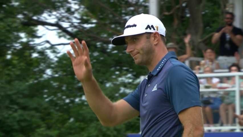 Dustin Johnson confidently rolls in his eagle putt at RBC Canadian