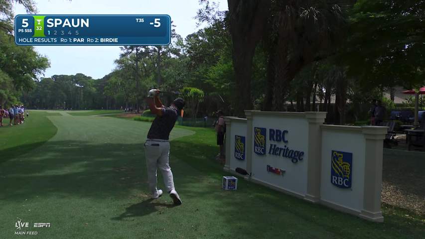 J.J. Spaun reaches par-5 No. 5 in two, makes eagle at RBC Heritage