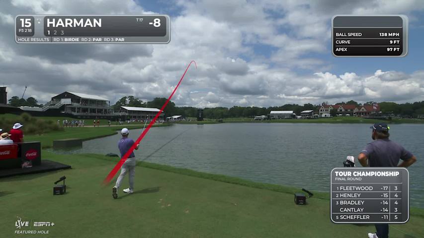 Brian Harman sinks a 31-foot birdie putt on No. 15 at TOUR Championship