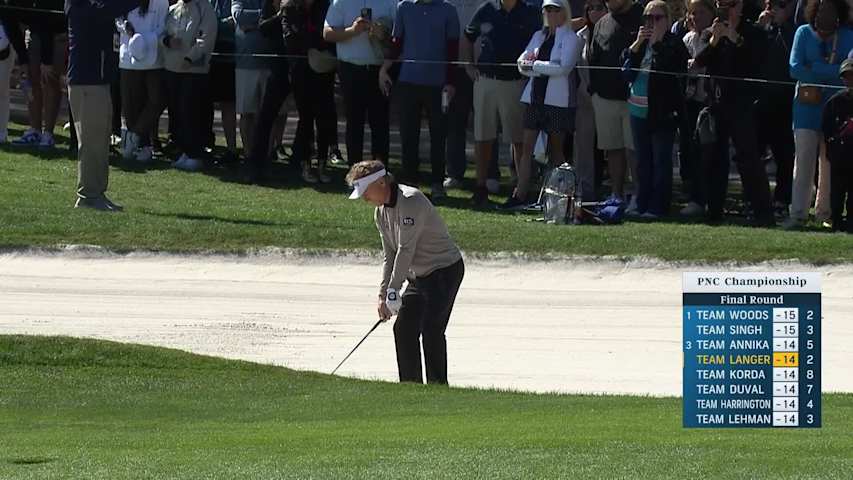 Bernhard and Jason Langer combine for birdie at PNC Championship