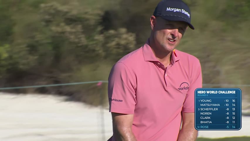 Justin Rose sinks 28-foot eagle putt on No. 15 at Hero World Challenge