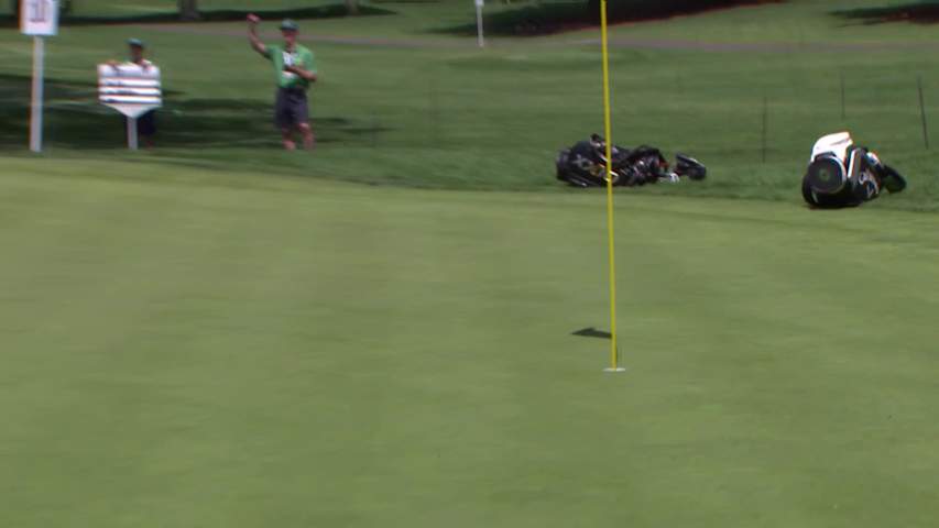Retief Goosen makes birdie putt on No. 10 at Kaulig Companies Championship