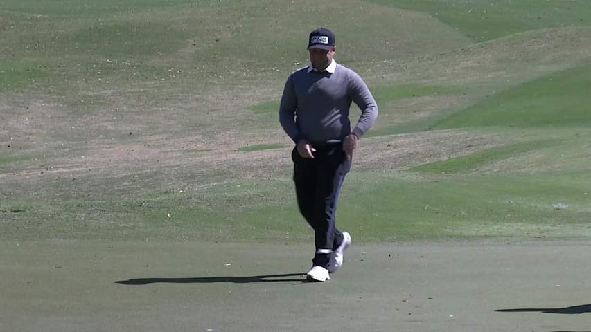 Daniel Summerhays sinks birdie putt from off the green at Club Car Championship