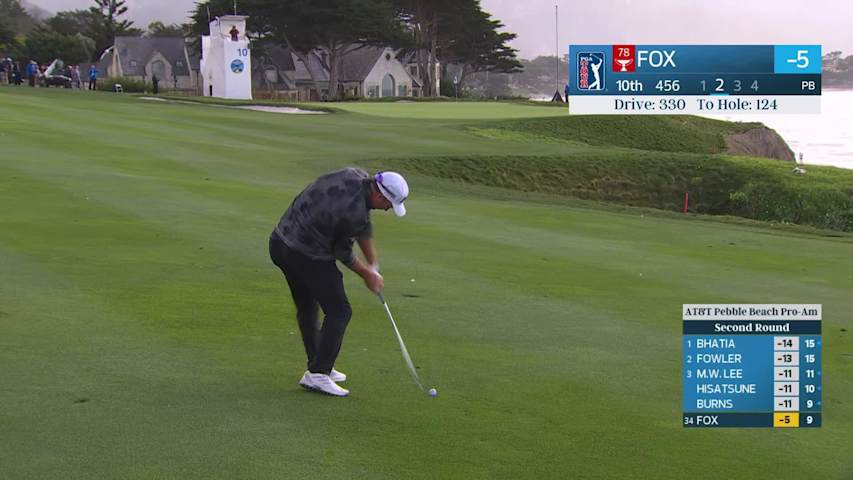 Ryan Fox pours in 21-foot birdie putt on No. 10 at AT&T Pebble Beach