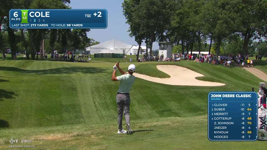 Eric Cole's 100-yard approach sets up birdie on No. 6 at John Deere