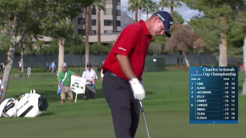 Tommy Gainey holes out for birdie on No. 12 at Charles Schwab Cup Championship