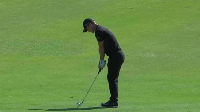 Chris Paisley’s hole out approach for eagle at Zurich