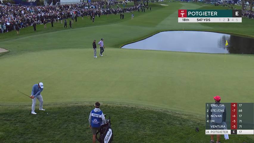 Aldrich Potgieter gets up-and-down for a closing birdie at Farmers