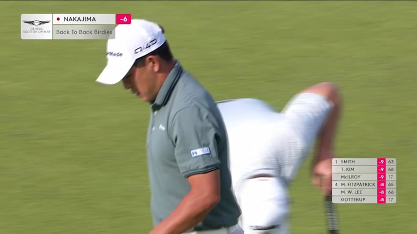 Keita Nakajima drains 5-foot putt for birdie on No. 14 at Genesis Scottish Open