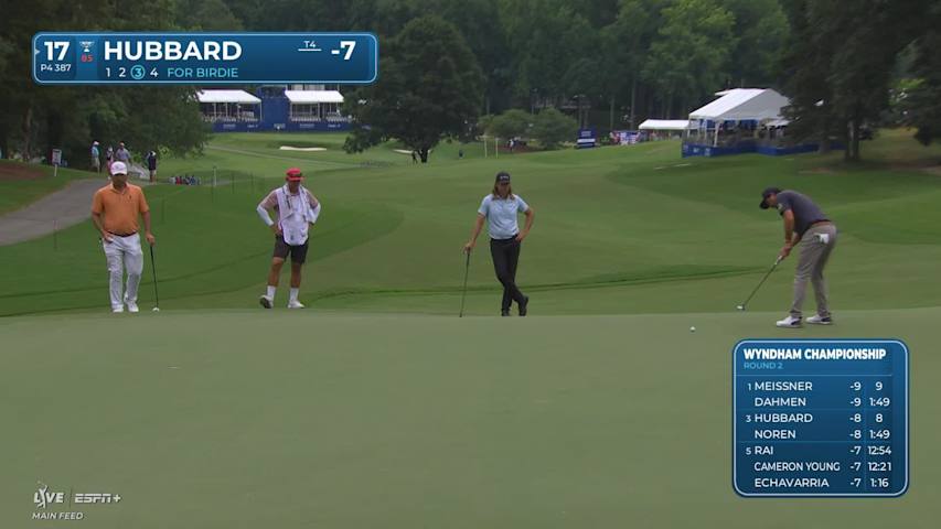 Mark Hubbard sinks a 21-foot birdie putt at Wyndham